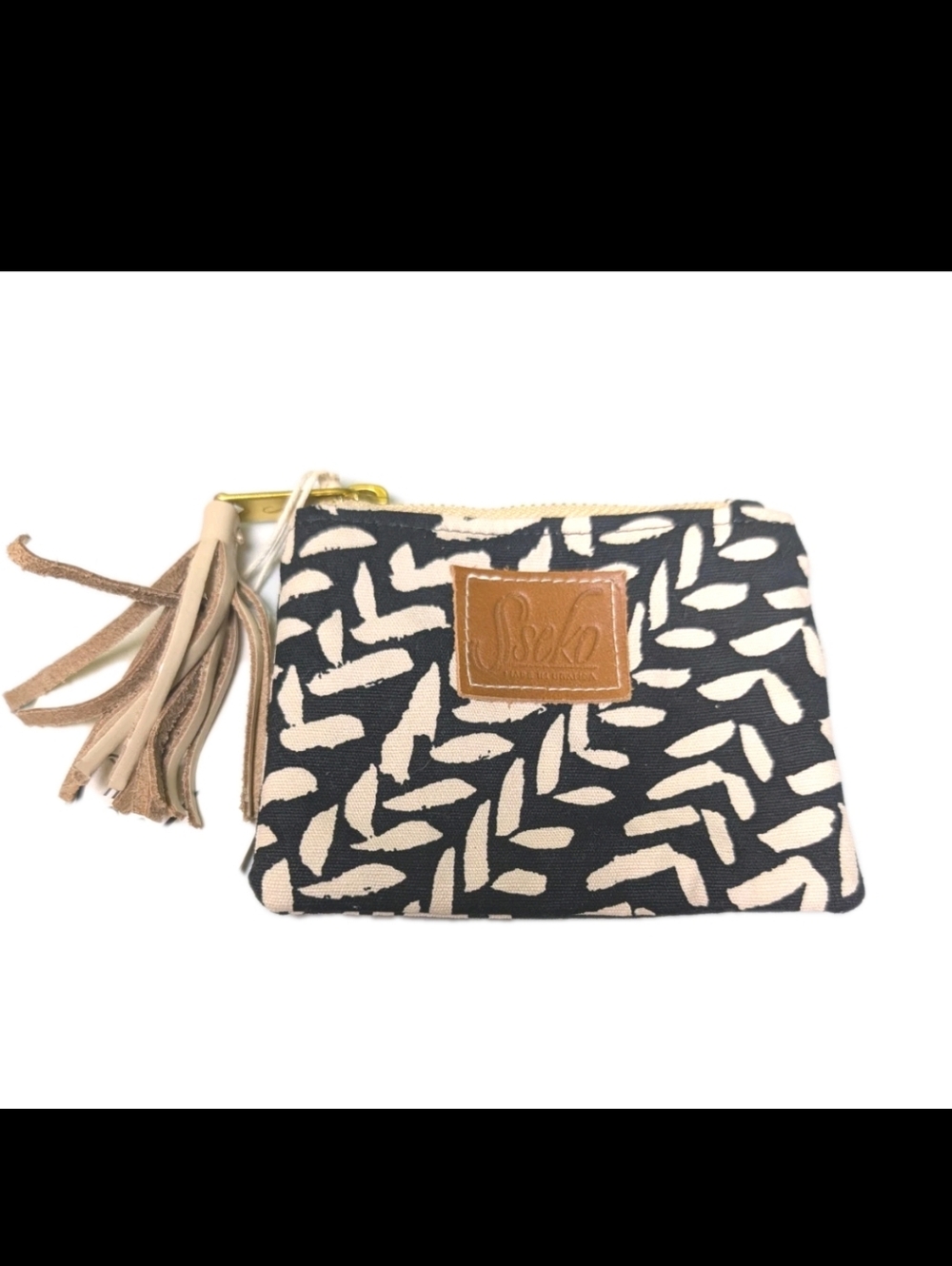 Sseko Coin Purse Canvas Print Zip Pouch Sustainable Boho